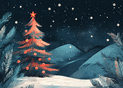 Sapin lumineux dans la nuit &eacute;toil&eacute;e